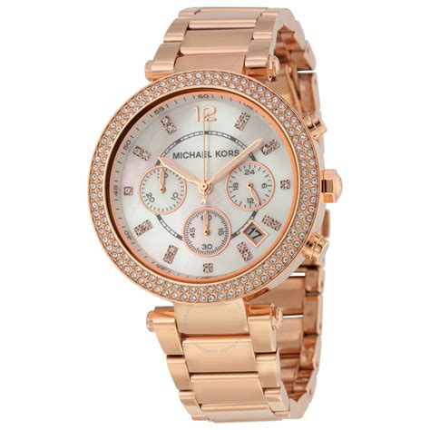 michael kors parker chronograph watch rose gold|michael kors mk5353 ladies watch.